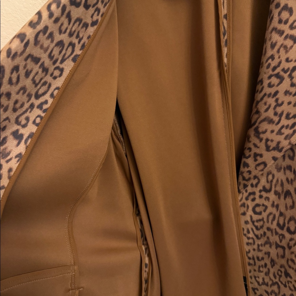 Chico’s Faux Suede Leopard Print Trench Coat - Picture 5 of 6